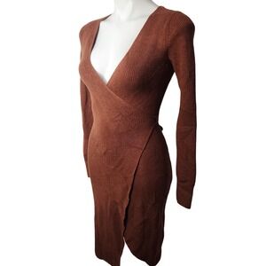 Abercrombie & Fitch sweater wrap dress Womens size XS Brown